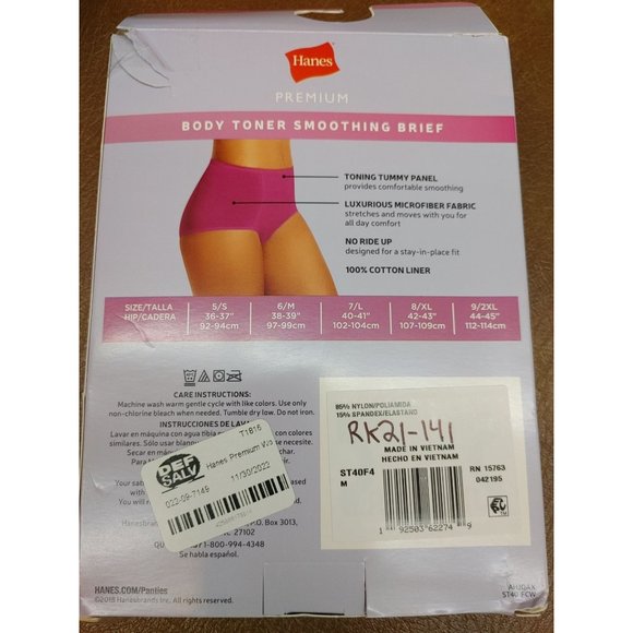 Women's 4pk Tummy Control Briefs Underwear - Hanes Premium Fashion Pack Colors M - Picture 4 of 5